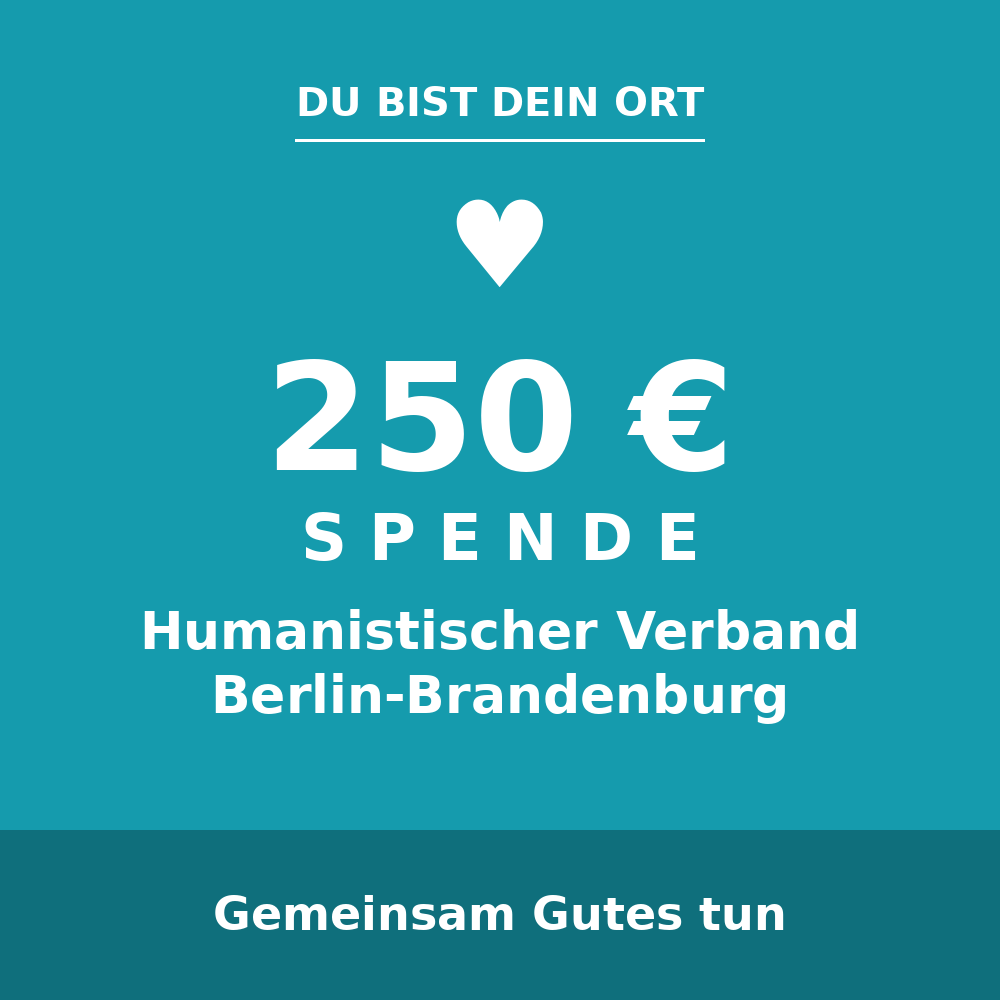 250 Euro Spende an den Humanistischen Verband Berlin-Brandenburg