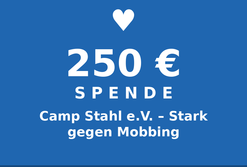 Stark gegen Mobbing – Spende an Camp Stahl e.V. mit 250 Euro