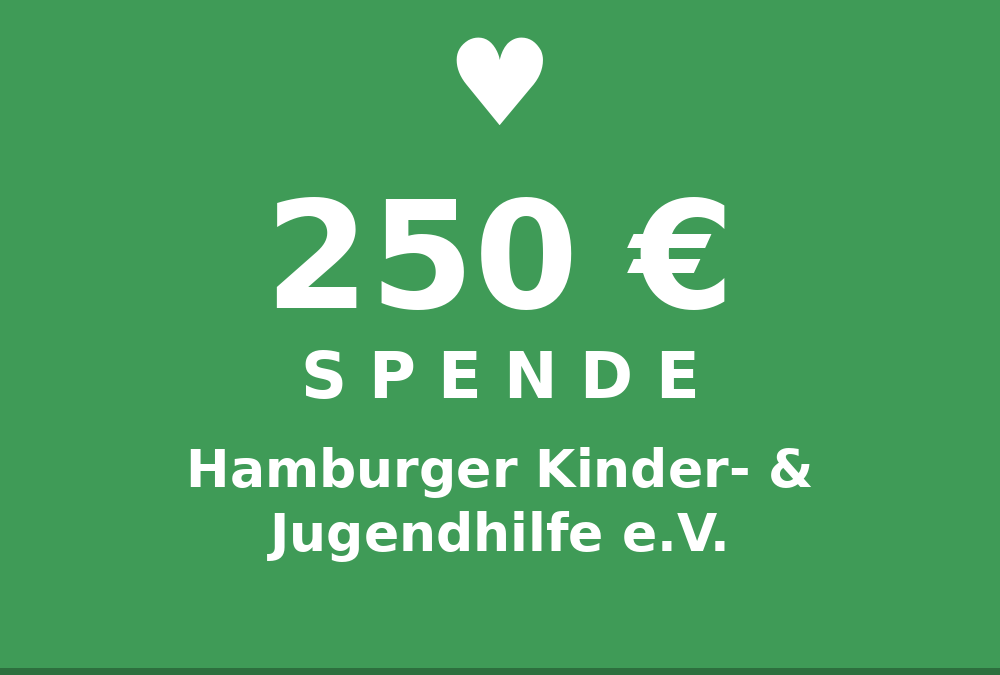 Unterstützung für junge Menschen – Spende an den Hamburger Kinder- und Jugendhilfe e. V. mit 250 Euro