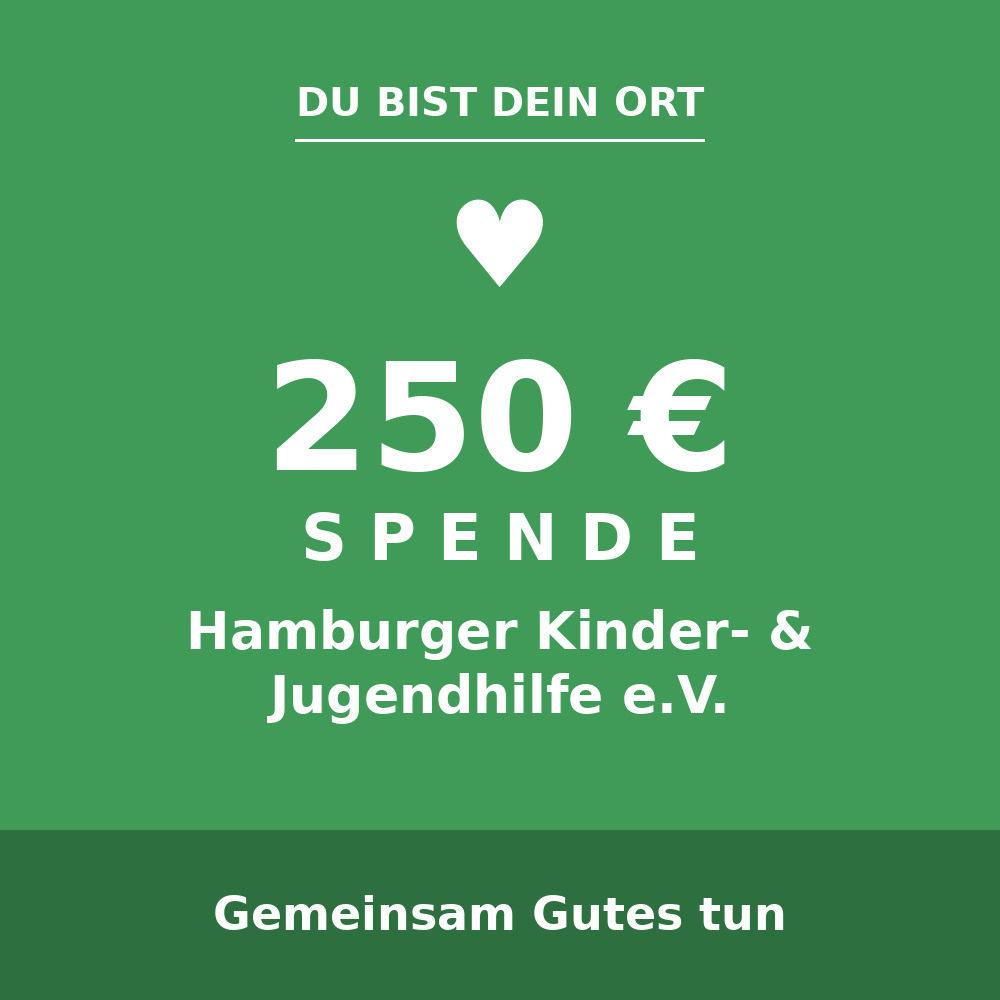 250 Euro Spende an die Hamburger Kinder- und Jugendhilfe e.V.